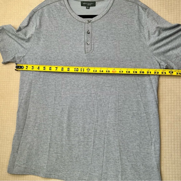 Robert Barakett 100% Pima Cotton Henley Shirt Mens Size XXL Short Sleeve Gray - Picture 8 of 9